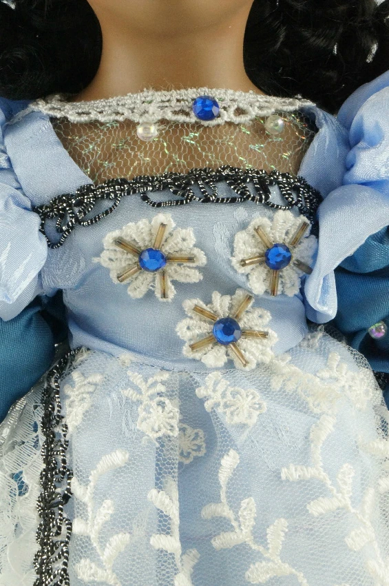 Cosette домашнее украшение голубое платье реалистичные косички фарфоровая