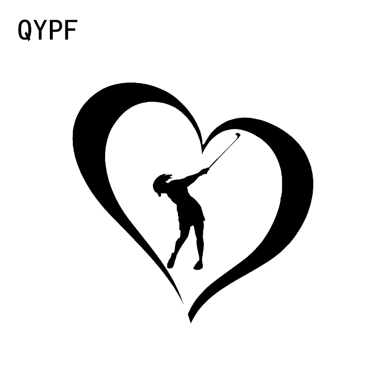 QYPF 11 6*11 6 см модный виниловый автомобильный стикер в форме сердца для гольфа
