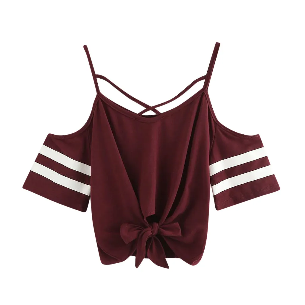 Women Summer Casual Cold Shoulder Short Sleeve V Neck Tops Blouse Polyester blusas mujer de moda 2019 C3077 | Женская одежда