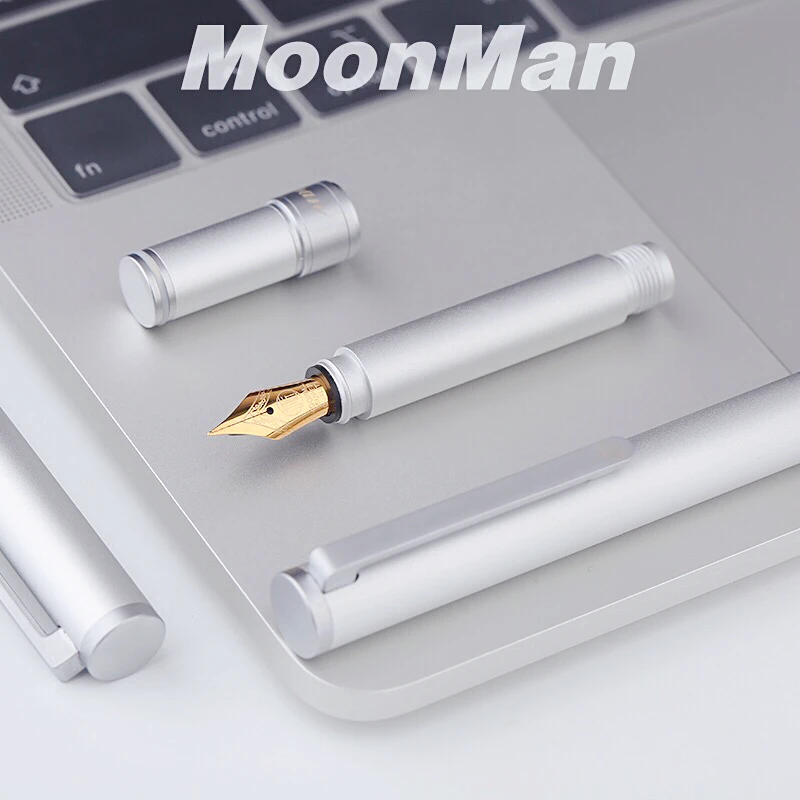 Перьевая ручка moonman craftsman N1, короткая ручка из алюминиевого сплава, портативная ручка с тонким наконечником, Студенческая ручка с желчным пузырем