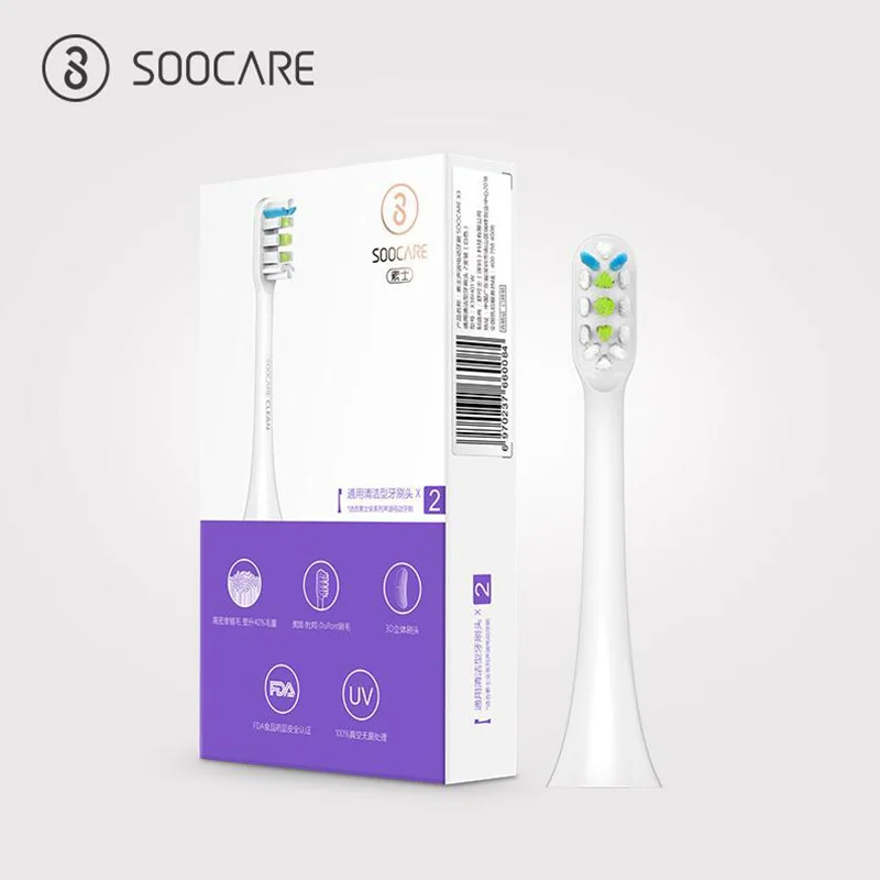 2 шт. сменные головки для электрической зубной щетки Soocare X3|head black|box boxbrush brush |