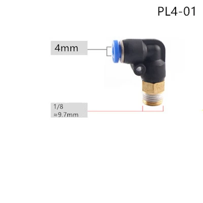 PL4-01 PL пневматический СОЕДИНИТЕЛЬ 4 мм-12 мм шланг OD 1/" 1/4" 3/" 1/2" наружная резьба Пневматическая трубка локоть соединитель трубка воздушный нажимной фитинг - Цвет: PL4-01