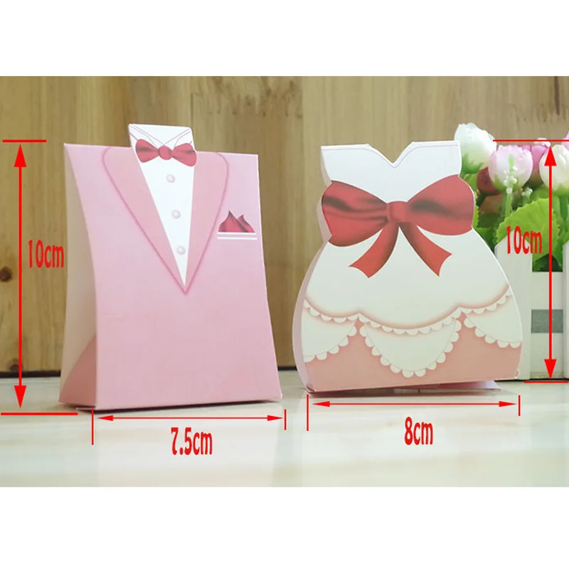 Хит! 100 шт./лот коробка для свадебных конфет креативное платье костюмов милая