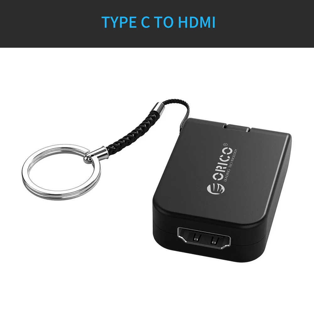 ORICO Тип с разъемами типа C и HDMI/VGA/DP/дисплейный порт MiniDP типа «адаптер для MacBook samsung Galaxy S9 S8 Note 9 huawei мини конвертер, usb-адаптер C концентратор usb - Цвет: HDMI