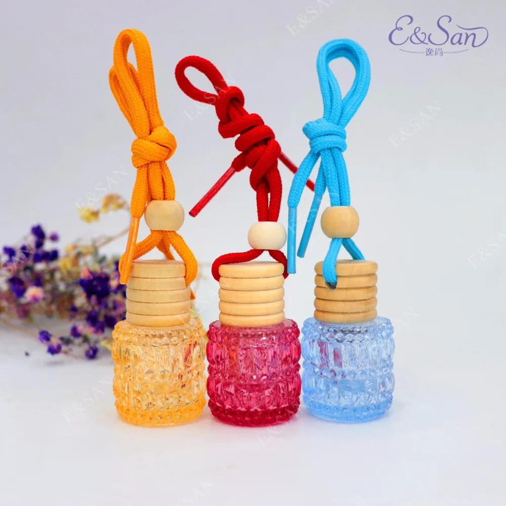 

FS01-4ml High-grade Car Hanging Perfume Bottle Glass Cosmetic 7 Color Light Transparent Small Bottle 100PCS/LOT