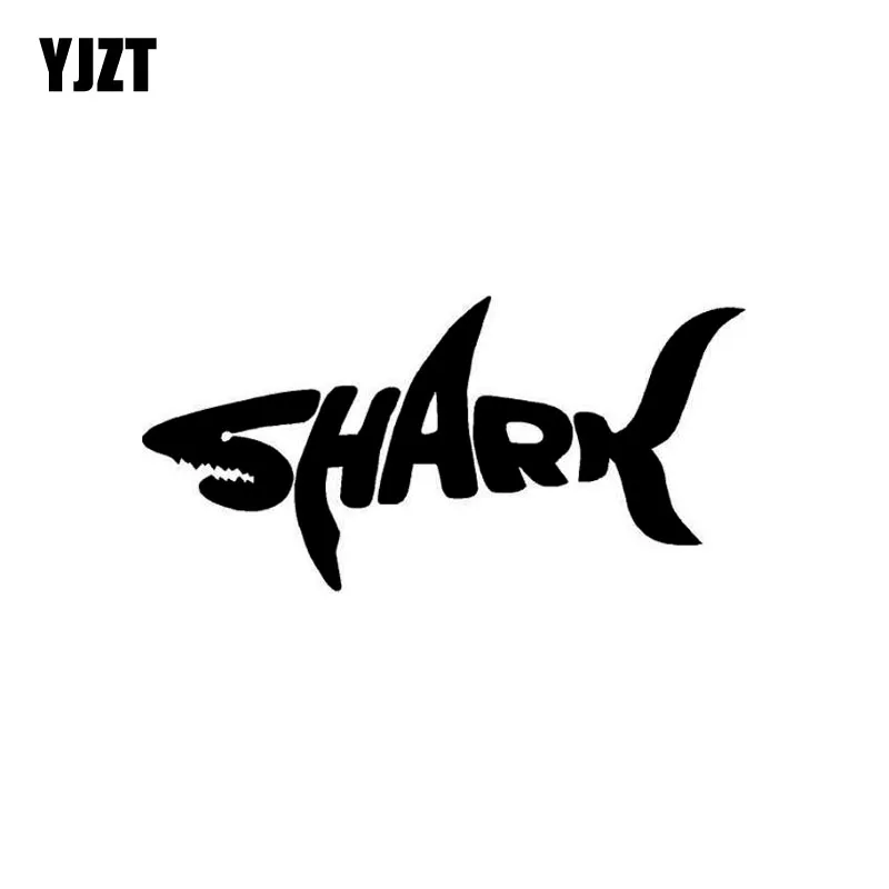 

YJZT 13.9cm*6.8cm SHARK Cute Water Fashion Vinyl Car Sticker Decal Black Silver Accessories C11-0404