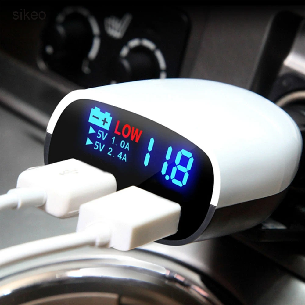 Интеллектуальное автомобильное зарядное устройство с двумя usb портами 5 в 3 4 А