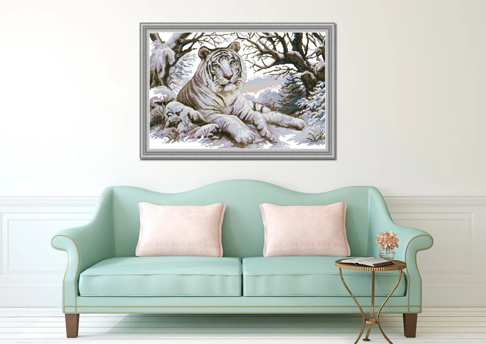 NKF Tiger Animal Cross Stitch Kits 11CT 14CT Chinese Embroidery Needlework Set Pattern for Home Decor | Дом и сад