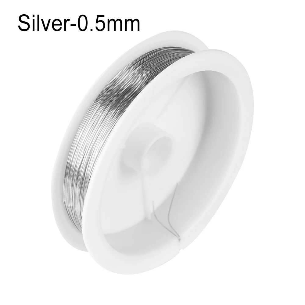 Silver-0.5mm 0,2/0,3/0,5/0,8/1 мм 15 г прочный сплав медный провод поделки из бисера провода инструменты для Ремесла шнур Струны DIY аксессуары - Цвет: Silver-0.5mm