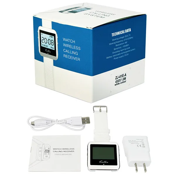 Беспроводной пейджер система вызова ресторанов с 5 кнопками передатчика + 1