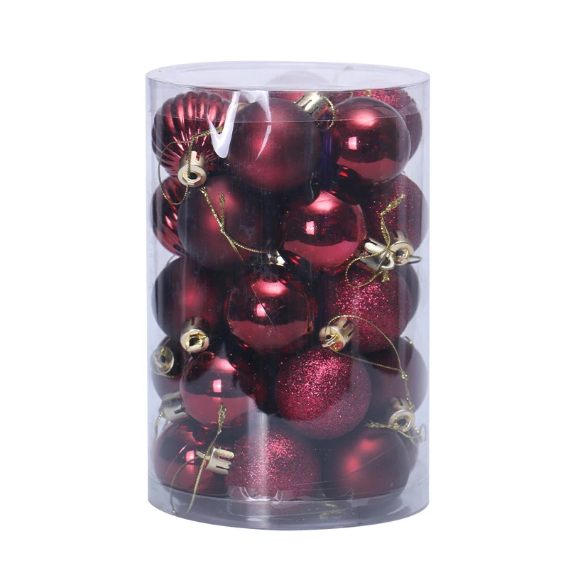 wine red FUNNYBUNNY 34 шт Комплект рождественских шаров 4 см рождественские украшения для рождественской елки украшения шарообразные шарики для рождественских елок - Цвет: wine red