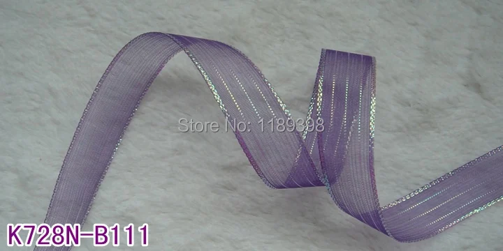 Прозрачная лента из органзы с металлическим люрексом для свадебного украшения