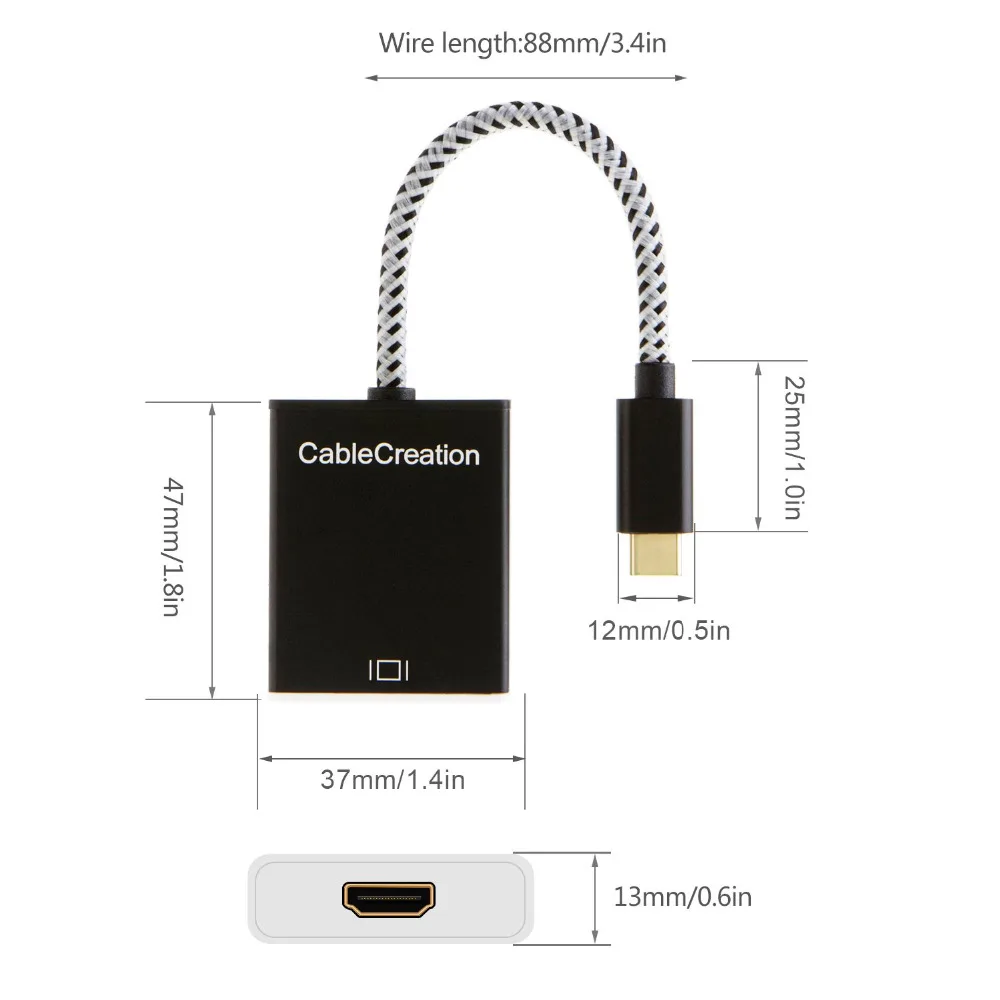 CableCreation Type-C to HDMI-Compatible [Thunderbolt 3 ] Adapter USB-C MacBook/MacBook Pro/iMac 2017 etc. | Электроника