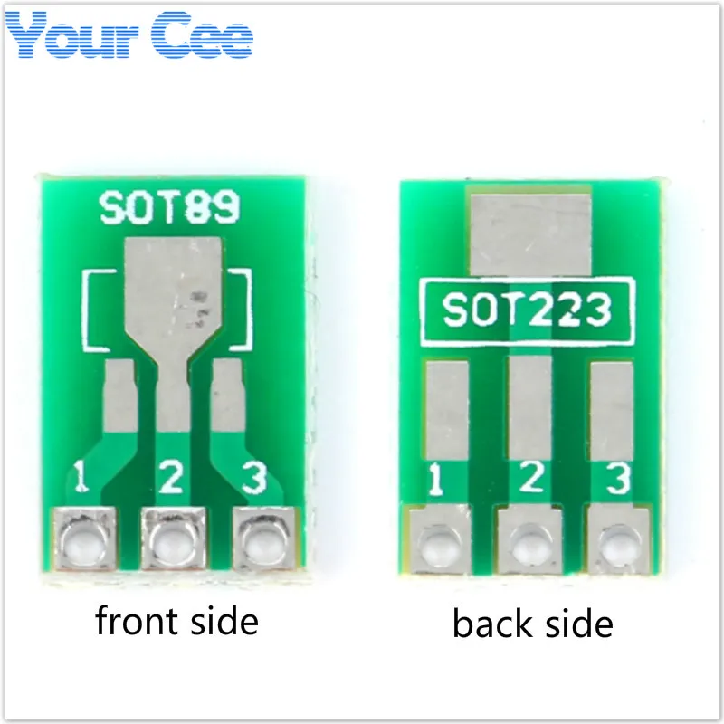 100 шт. SOT89 DIP SOT223 To DIP IC адаптер PCB плата преобразователя пластина Двусторонняя 1,5 мм 2,3 мм до 2,54 мм Pin шаг Pinboard