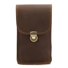 Поясная сумка для мужчин из натуральной кожи в стиле ретро, забавная мужская сумочка для телефона, денег, карт, крючком, винтажный подарок для мужчин