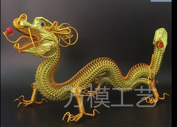 Длинный 42 см дракон творческая ручная работа Lv Xianlong цветная алюминиевая