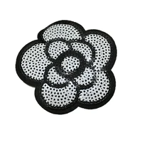 10 pieceslot small flower sequined iron on patches for clothes shoes floral sequins applique patch diy decoration sewing repair
