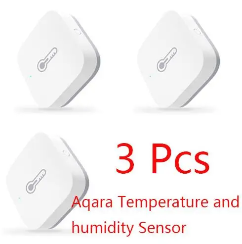 3xAqara Temperature Xiaomi Aaqara, комплекты для умного дома, датчик двери, окна, человеческого тела, беспроводной переключатель, шлюз, концентратор, датчик влажности воды, для Apple, домашний комплект - Цвет: 3xAqara Temperature