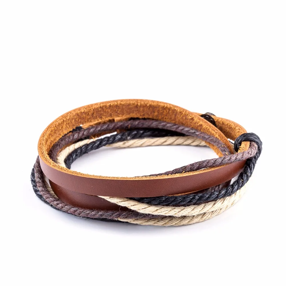 Новинка 2017 Обёрточная бумага кожаные браслеты и для мужчин женщин Pulseira masculina