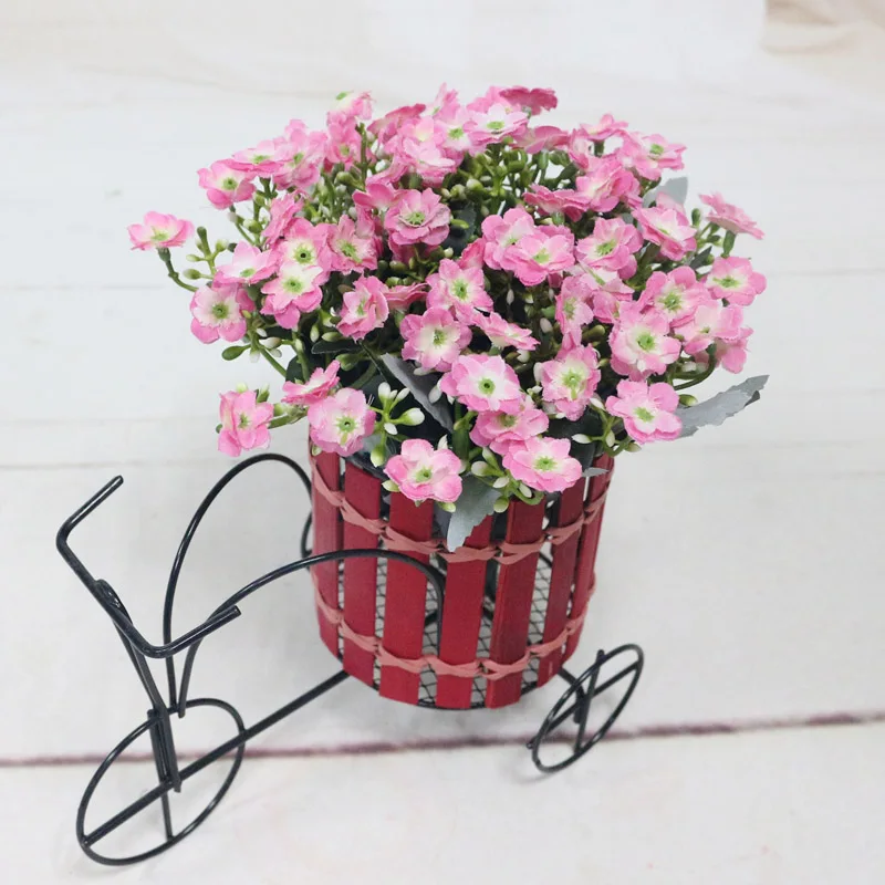 Light pink JAROWN искусственный Lron Искусство Бамбуковые части велосипеды Цветочная корзина Шелковый Искусственный цветок набор для свадебного декора украшения для дома и офиса - Цвет: Light pink