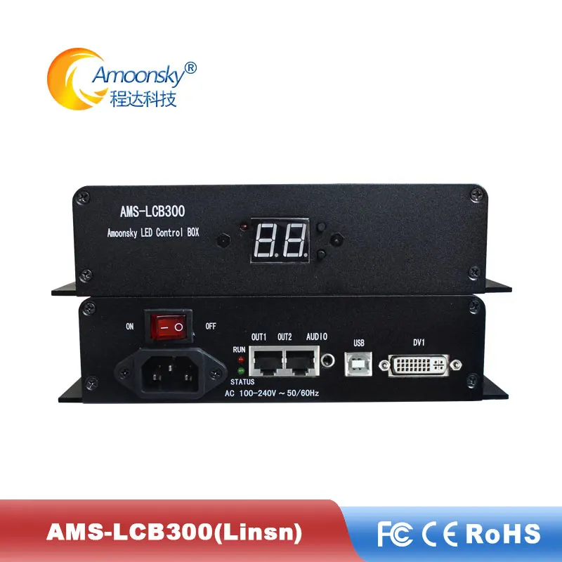 

Amoonsky AMS-LCB300 led sender box with ts802d sending card support brightness adjustment inbuilt Meanwell power supply