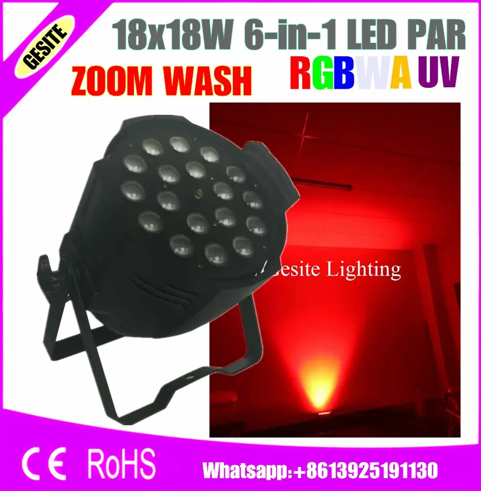 2 шт./лот Бесплатная доставка 8 шт. Профессиональный 18x18 Вт Led Par свет с зумом 330 10