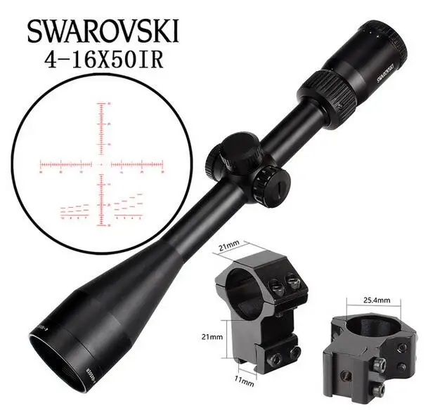 Китай SWAROVSKl 4-16X50 IR Riflescope F191 с красной подсветкой Стекло гравированное сетка башенки сброс полный размер охотничьи прицелы