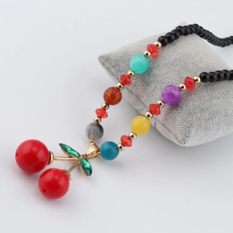 Tenande Макси чешские бусины кристалл вишня колье ожерелья и подвески для Для женщин