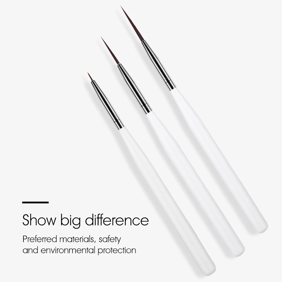 Набор кистей ROHWXY для маникюра и нейл-арта 3 шт./компл. кисти дизайна ногтей УФ гель