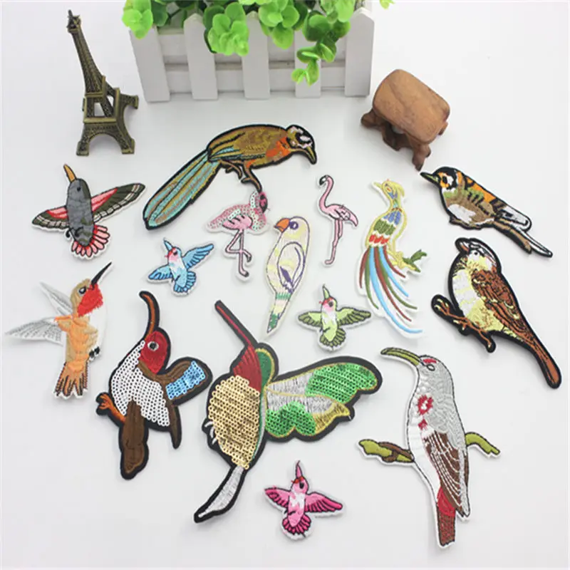 1 шт. искусственная птица одежда вышитые металлические значки для одежды|stickers for