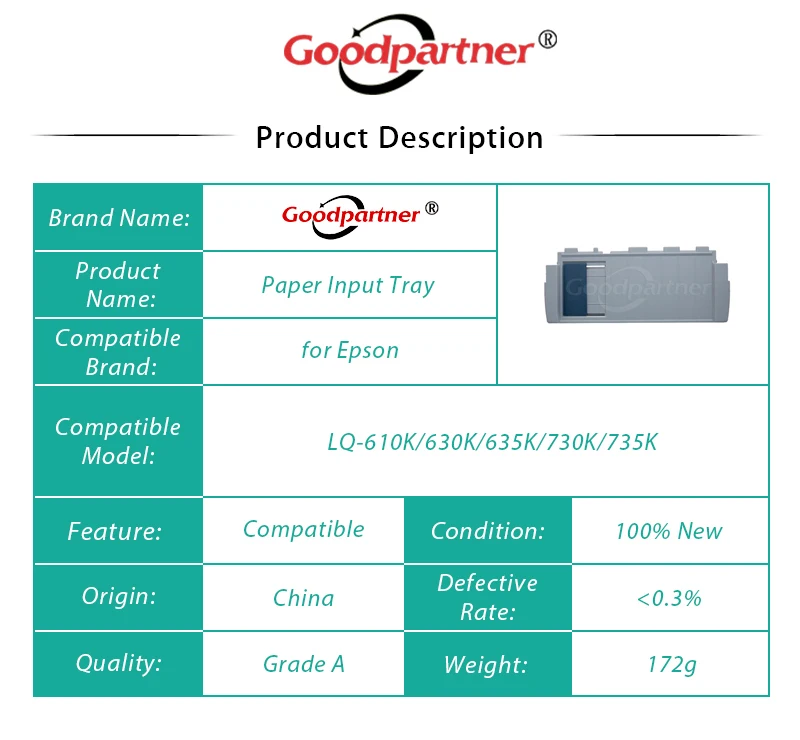 1X Бумага Вход Лоток Сборки Бумага лоток в сборе для Epson LQ 610K 630K 635K 730K 735K LQ-735K 610 630 635 730 735
