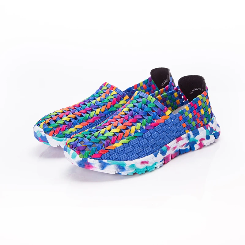 Легкие женские туфли ручной работы мягкие дышащие тканевые на ремешке без