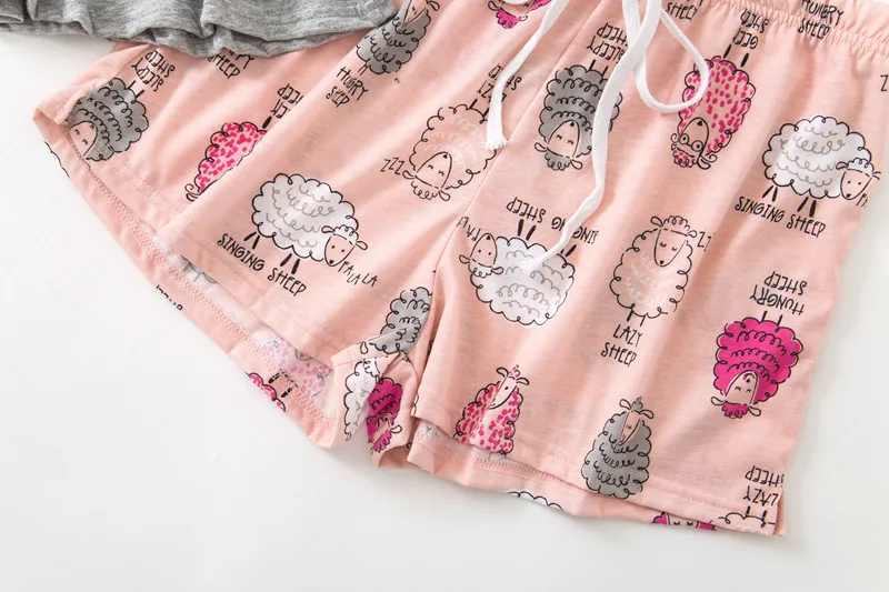 Летние женские пижамные комплекты без рукавов серого и розового цвета с