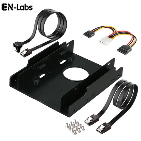 En-Labs 2 x SATA 3,0 кабель для передачи данных и силовой кабель в комплекте с 3,5 дюйма на x 2 SSD/2,5 дюйма внутренний жесткий диск