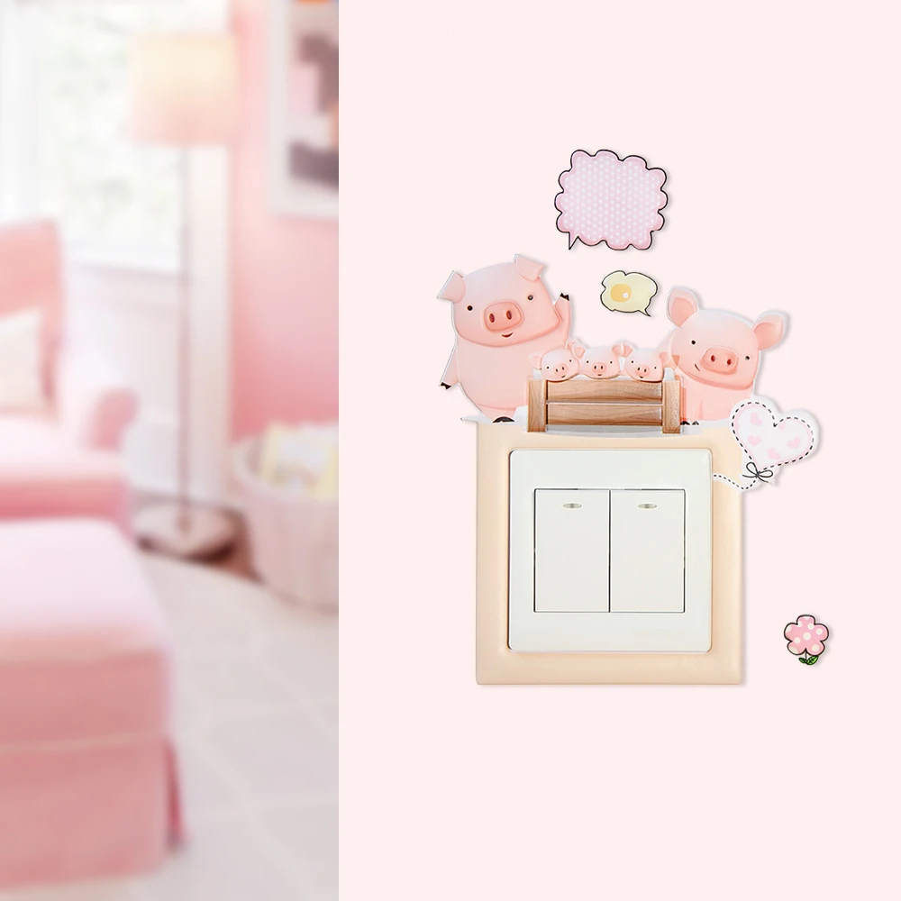 Милый мультяшный чехол с изображением животного декор для комнаты 3D Настенный