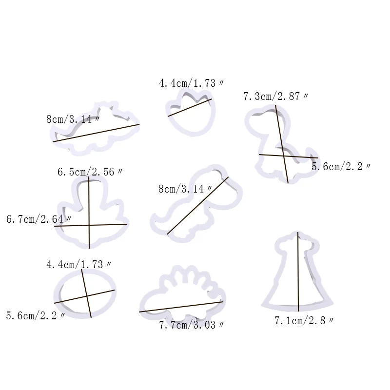 Aomily 8 шт./компл. 3D динозавр пластиковые формы для печенья Сделай Сам бисквит