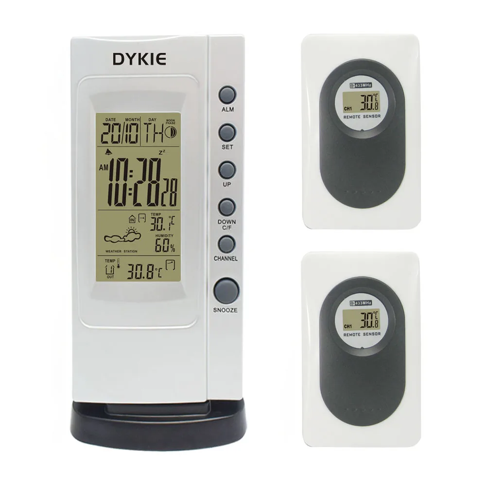 Лучший бренд DYKIE Цифровой Будильник беспроводной термометр метеостанции