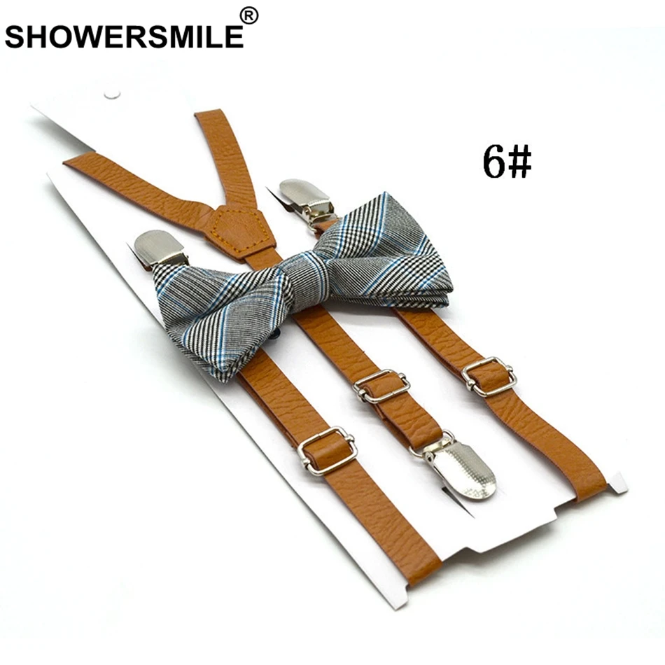 SHOWERSMILE, женские кожаные подтяжки, хаки, мужские подтяжки с галстуком-бабочкой, британский стиль, одноцветные, унисекс, Y, сзади, регулируемые, для брюк