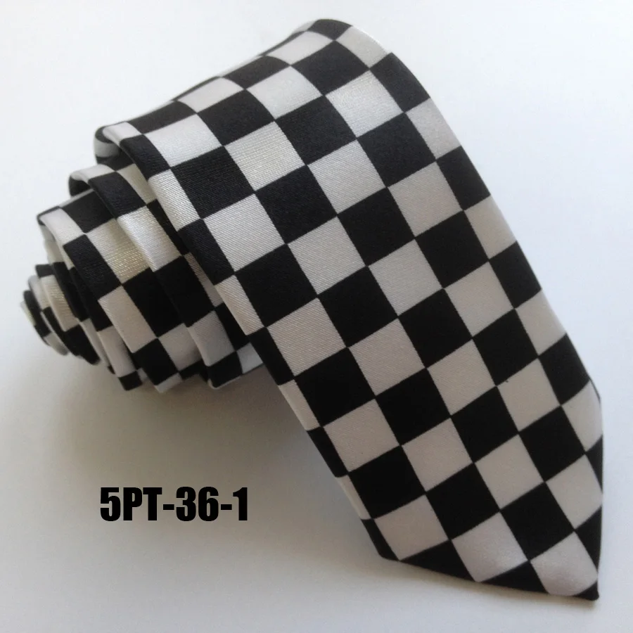 

5cm Fashion Narrow Ties Young Men Plaid Checkered Slender Necktie