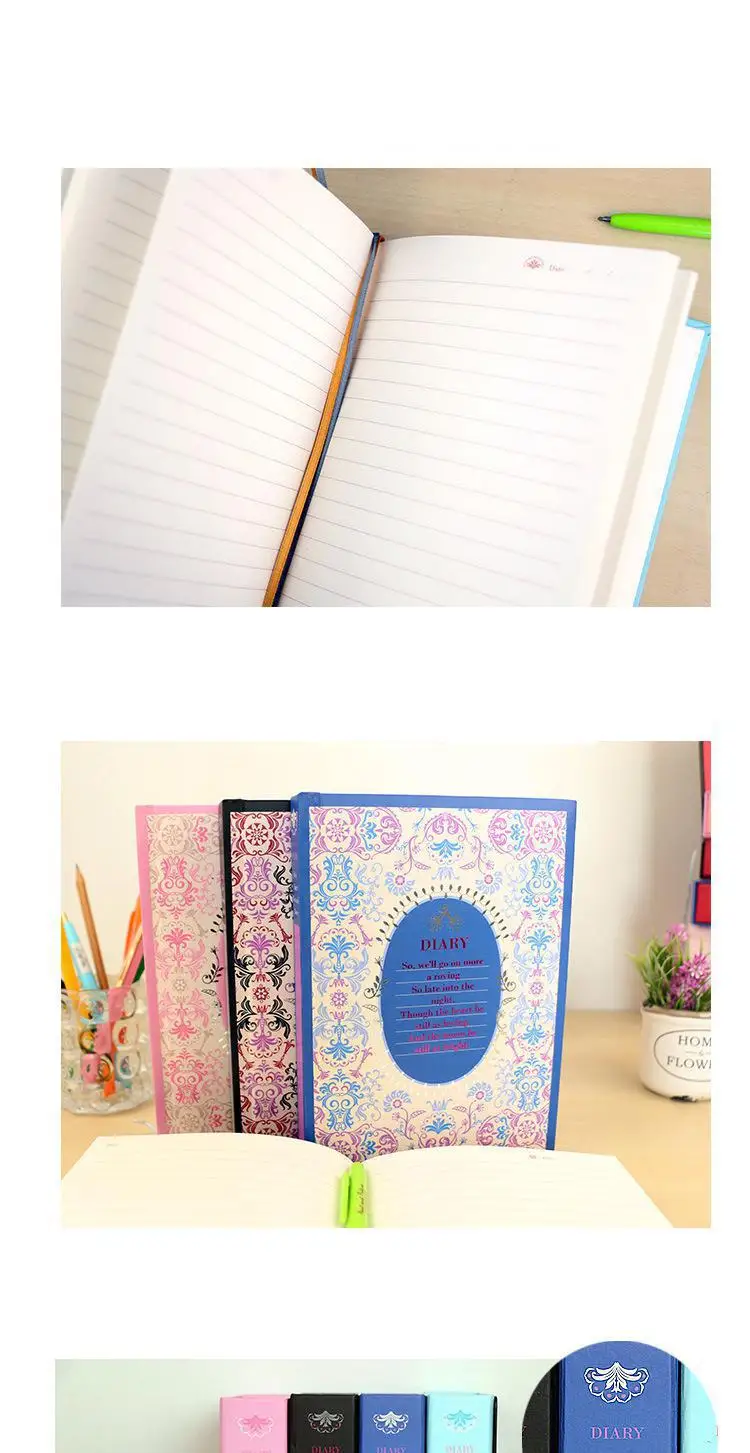 

Floral Secret Life Boxed Diary Journal Book With A Lock Hardcover Case Box Outside Big Size Notebook Super Volume 200page Book