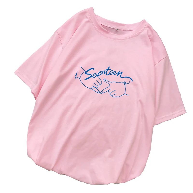 Kpop T-shirts Casual Korean Seventeen T Shirt Women Short Sleeve Harajuku Streetwear Loose Tee Shirt Femme Tumblr Camiseta Mujer