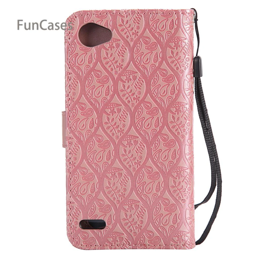Лоза подставка чехол на магнитном замке Coque LG Q6 из искусственной кожи задняя