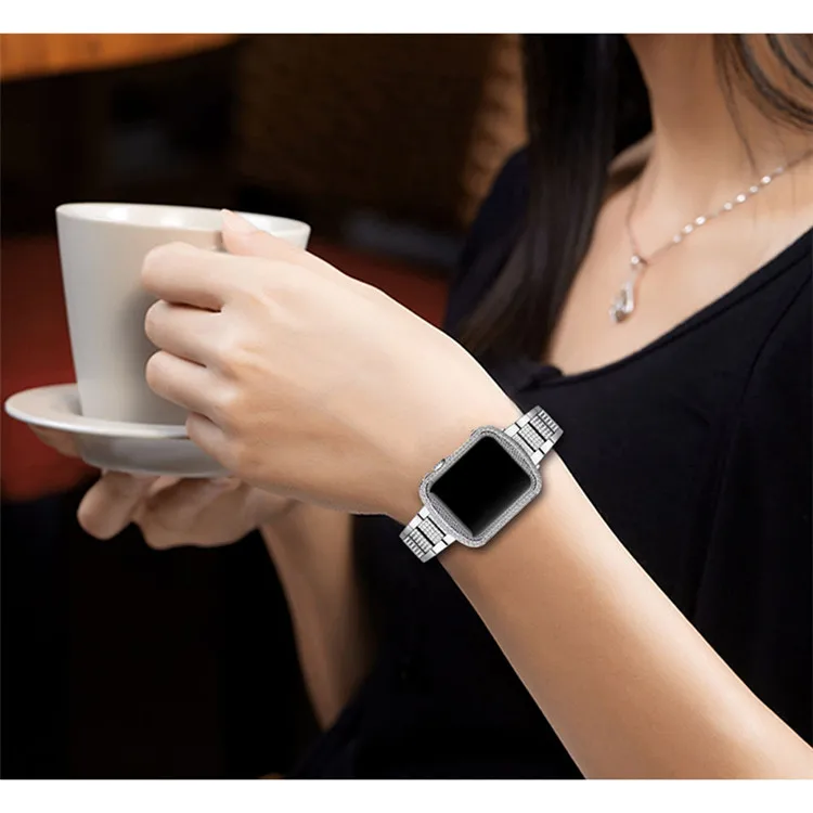 Для apple watch чехол серии 5/4/3/2 металлический алюминиевый каркас с бриллиантами чехол для apple Watch 40 мм/44 мм/38 мм/42 мм крышка