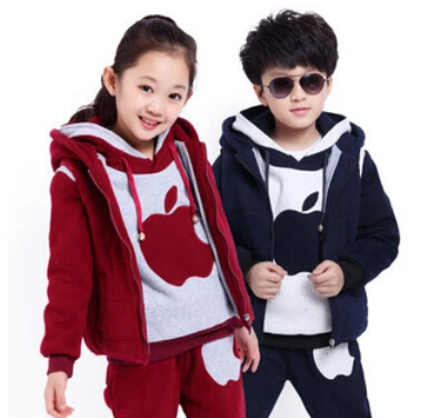 Комплект одежды 2015 зимой дети одежда плис загущающие мальчики / девочки