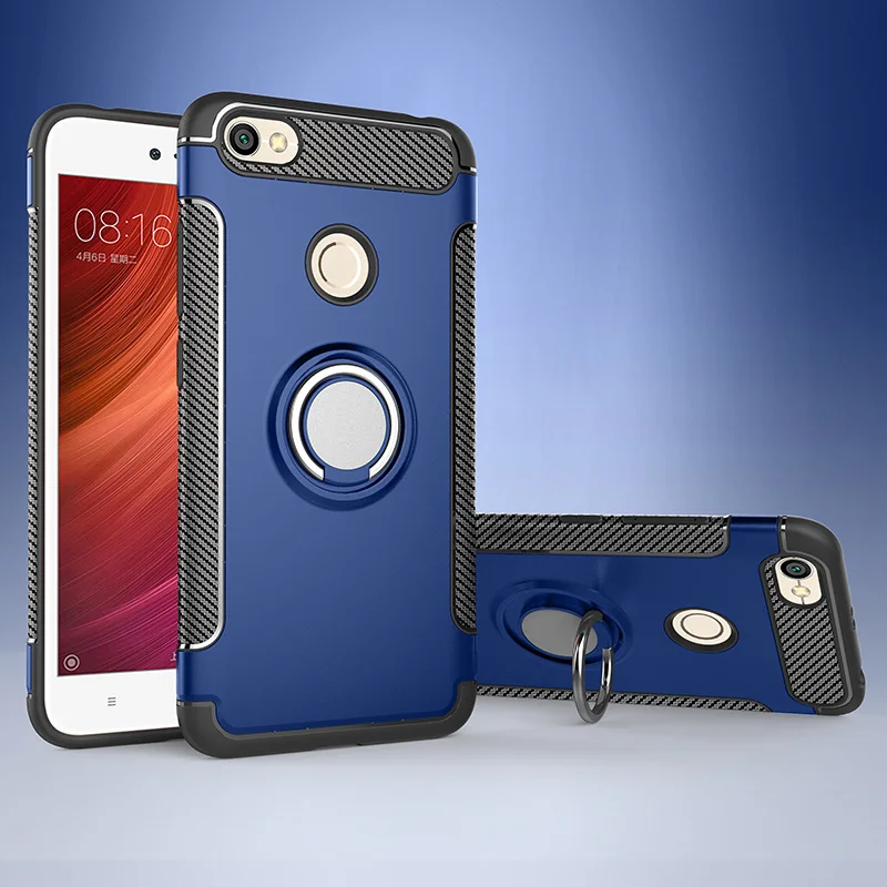 blue OUDINI Мода жесткий пластиковый чехол для телефона для Xiaomi Redmi Note 5 5A 6 pro 6A 5X A1 Y2 8 lite чехол для телефона с кольцевым чехол для телефона чехол - Цвет: blue