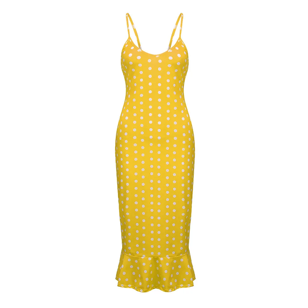 2019 New Fashion Lady Large Size Ladies Sexy Wave Print Dress Slim Sling Comfortable Simple Summer Dresses Casual|Женские платья| |