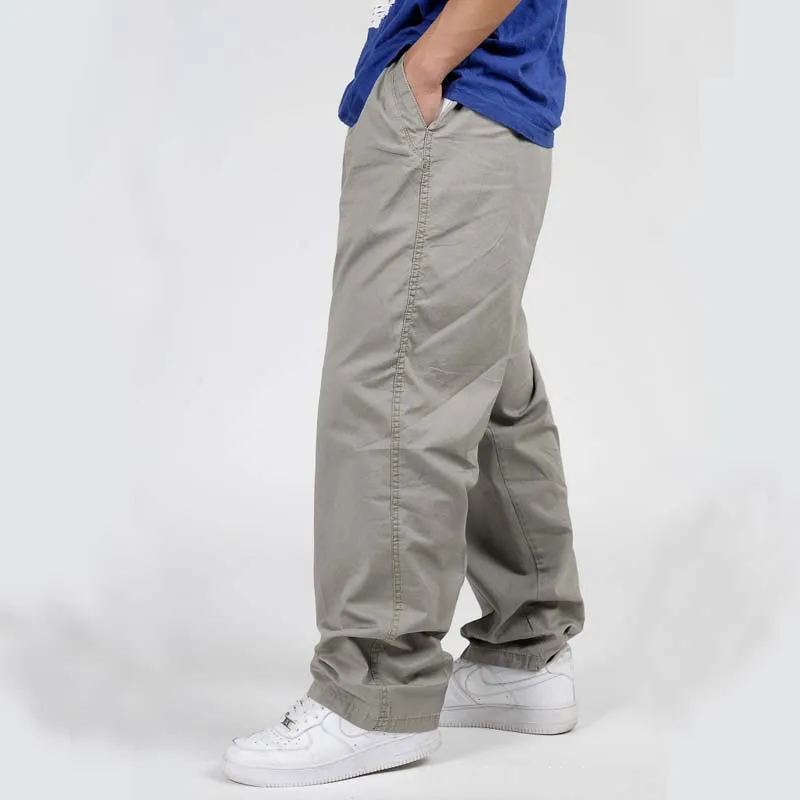 Летние мужские брюки карго хлопковые свободные широкие тонкие длинные в стиле