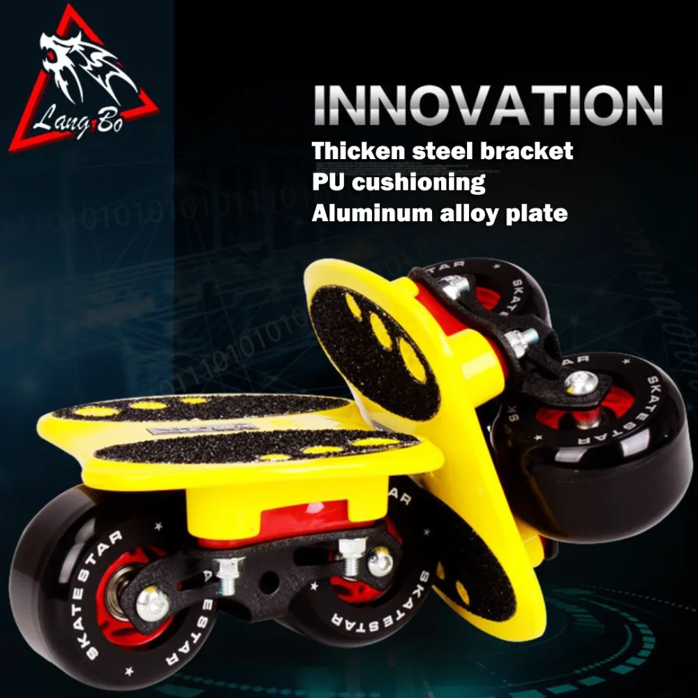 

LangBo 10 generation Free line Skates Anti-shock pad Drift Board Scrub Aluminum Alloy Patines 2 wheels FreeStyle Skateboard Deck