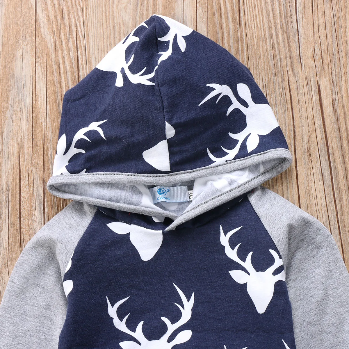 PUDCOCO Baby Christmas Hooded Top Pants 2pcs Casual Boys Deer Long Sleeve Tops Outfits Set Clothes New |