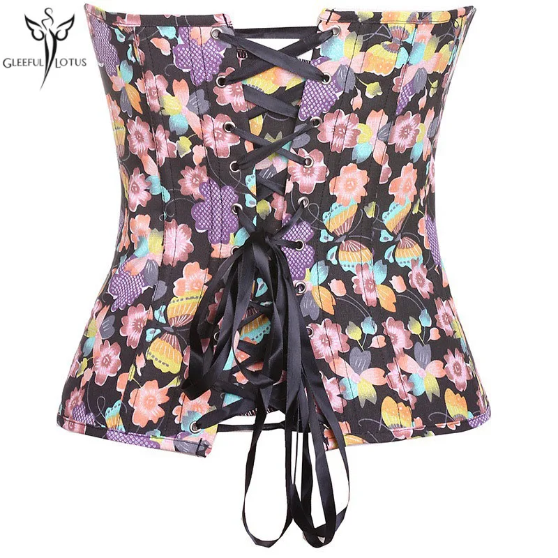 Ремень для моделирования черный корсет с цветами и бюстье Женский похудения